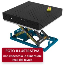 Banco per saldatura SteelEco idraulico GPPH 1x1mt spessore 8mm, fori 16mm