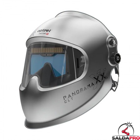 Casco saldatura Optrel Panoramaxx CLT 2.0 Silver autoscurante DIN 2/4-12 con visione panoramica