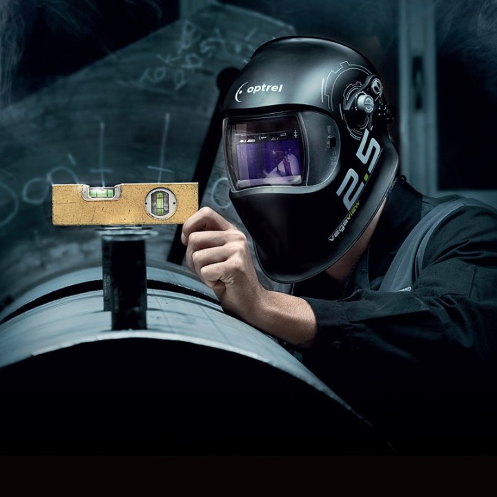 Casco saldatura Optrel Vegaview 2.5 autoscurante DIN 2.5/8-12 con visuale extra chiara