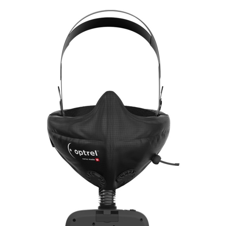 Respiratore elettroventilato Optrel Swiss Air con maschera e regolazione su 3 livelli