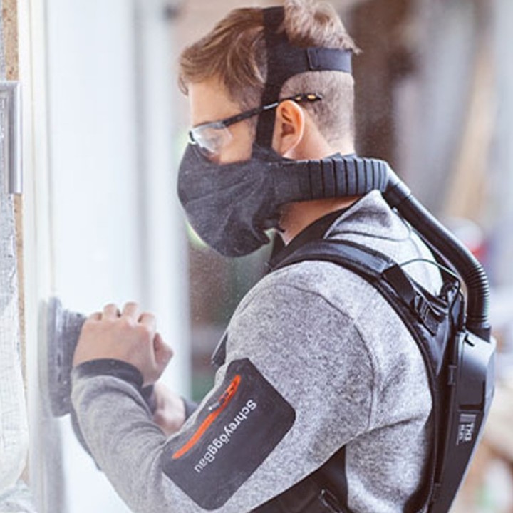 Respiratore elettroventilato Optrel Swiss Air con maschera e regolazione su 3 livelli