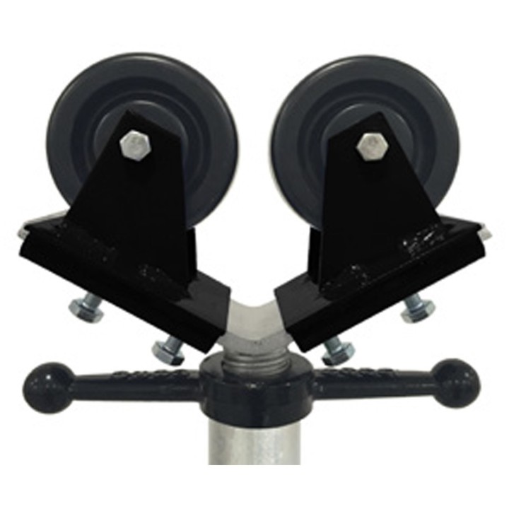 Testa con ruote sfilabili in nylon per cavalletto Tri Tag-Pipe, tubazioni 1-12"