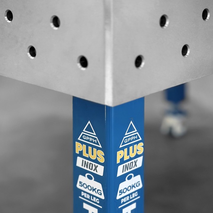 Tavolo per saldatura SteelPlus INOX GPPH 1,5x1mt spessore 12mm, fori 16mm