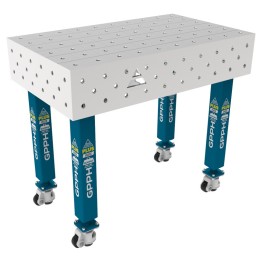 Tavolo per saldatura con ruote SteelPlus INOX GPPH 1x0,6mt spessore 12mm, fori 16mm