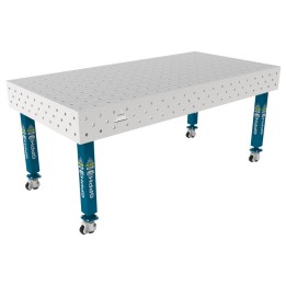 Tavolo per saldatura con ruote SteelPlus INOX GPPH 2x1mt spessore 12mm, fori 16mm