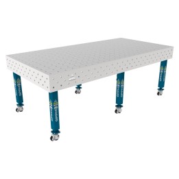 Tavolo per saldatura con ruote SteelPlus INOX GPPH 2,4x1,2mt spessore 12mm, fori 16mm