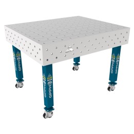 Tavolo per saldatura con ruote SteelPlus INOX GPPH 1,2x1mt spessore 12mm, fori 16mm