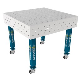 Tavolo per saldatura con ruote SteelPlus INOX GPPH 1x1mt spessore 12mm, fori 16mm