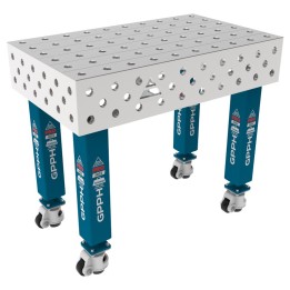 Tavolo per saldatura con ruote SteelMax INOX GPPH 1x0,6mt spessore 15mm, fori 28mm