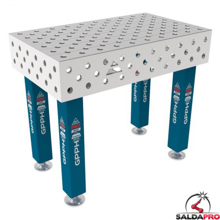 Tavolo per saldatura SteelMax INOX GPPH 1x0,6mt spessore 15mm, fori 28mm