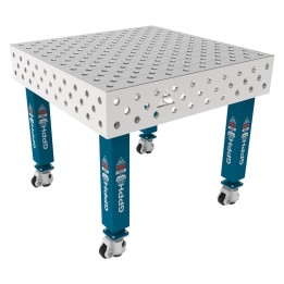 Tavolo per saldatura con ruote SteelMax INOX GPPH 1x1mt spessore 15mm, fori 28mm