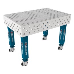 Tavolo per saldatura con ruote SteelMax INOX GPPH 1,2x0,8mt spessore 15mm, fori 28mm