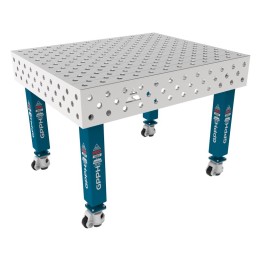 Tavolo per saldatura con ruote SteelMax INOX GPPH 1,2x1mt spessore 15mm, fori 28mm