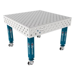 Tavolo per saldatura con ruote SteelMax INOX GPPH 1,2x1,2mt spessore 15mm, fori 28mm