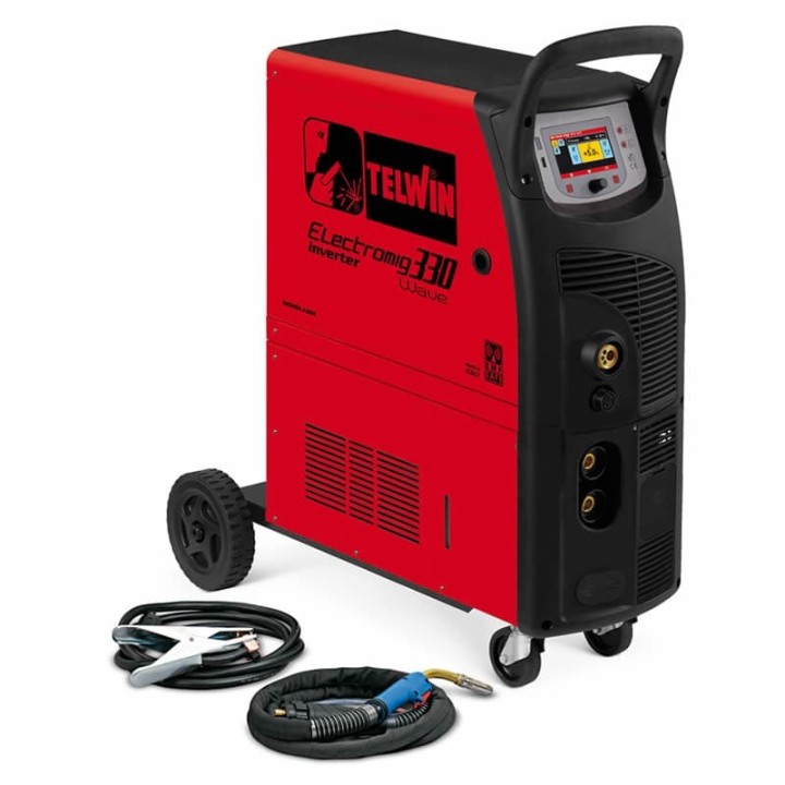 Saldatrice Inverter multiprocesso ELECTROMIG 330 WAVE 400V AQUA