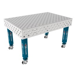 Tavolo per saldatura con ruote SteelMax INOX GPPH 1,5x1mt spessore 15mm, fori 28mm