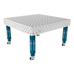Tavolo per saldatura con ruote SteelMax INOX GPPH 1,5x1,48mt spessore 15mm, fori 28mm