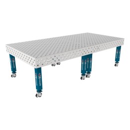Tavolo per saldatura con ruote SteelMax INOX GPPH 3x1,48mt spessore 15mm, fori 28mm