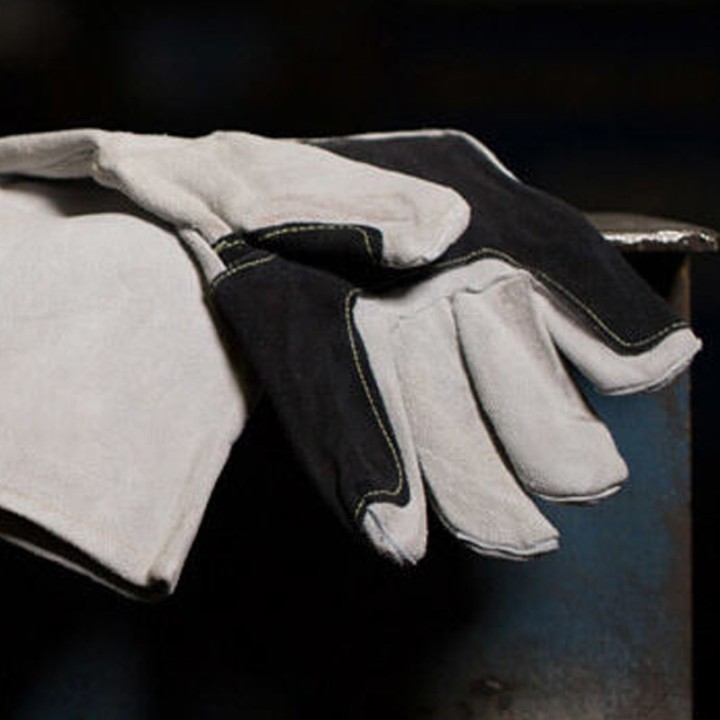 Guanti in pelle GVS-RPB con palmo rinforzato e cuciture in Kevlar per sabbiatura