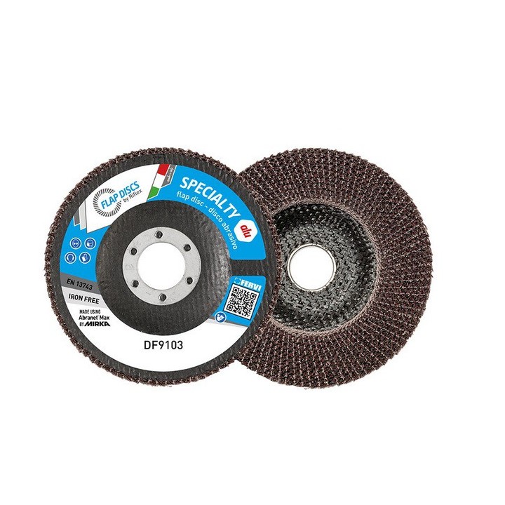 Dischi lamellari DF9103 D.115x22,2mm a rete Gr.40 per alluminio (10pz)