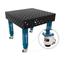 Tavolo per saldatura con ruote SteelExpert GPPH 1x1mt spessore 25mm, fori 28mm
