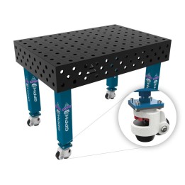 Tavolo per saldatura con ruote SteelExpert GPPH 1,2x0,8mt spessore 25mm, fori 28mm