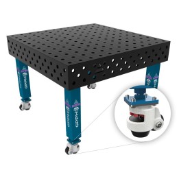 Tavolo per saldatura con ruote SteelExpert GPPH 1,2x1,2mt spessore 25mm, fori 28mm