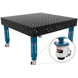 Tavolo per saldatura con ruote SteelExpert GPPH 1,5x1,48mt spessore 25mm, fori 28mm