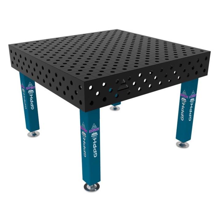 Tavolo per saldatura SteelExpert GPPH 1,2x1,2mt spessore 25mm, fori 28mm in griglia diagonale
