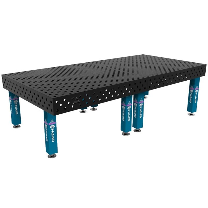Tavolo per saldatura SteelExpert GPPH 3x1,48mt spessore 25mm, fori 28mm in griglia diagonale