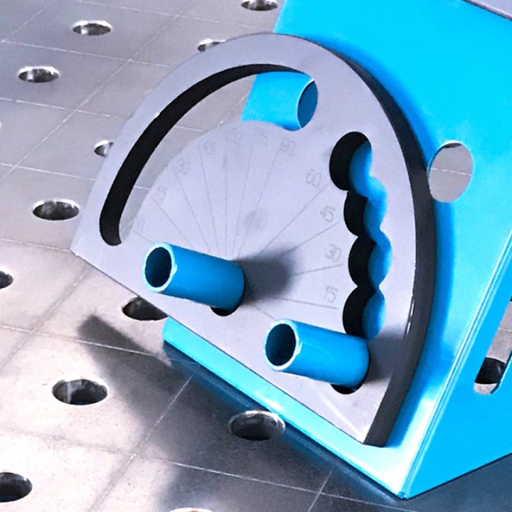 Goniometro ad angolo variabile GPPH per tavoli saldatura SteelExpert, spessore 25mm, fori 28mm