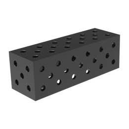Blocco di collegamento 600x200x200mm per tavoli saldatura GPPH SteelExpert fori 28mm griglia diagonale
