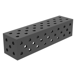 Blocco di collegamento 800x200x200mm per tavoli saldatura GPPH SteelExpert fori 28mm griglia diagonale