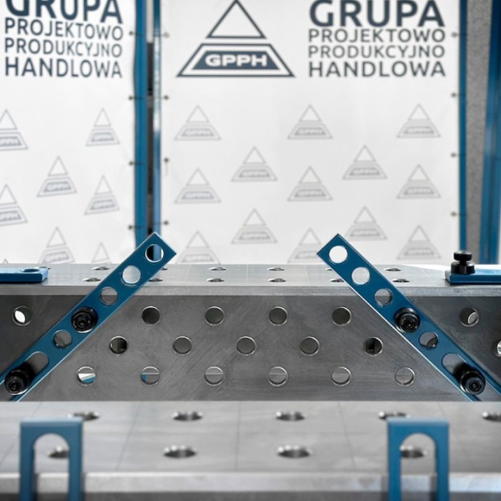 Blocco di collegamento 1000x200x200mm per tavoli saldatura GPPH SteelExpert fori 28mm griglia diagonale