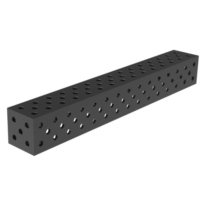 Blocco di collegamento 1500x200x200mm per tavoli saldatura GPPH SteelExpert fori 28mm griglia diagonale