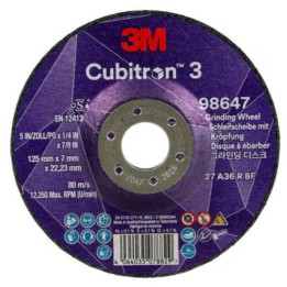 Disco abrasivo da sbavo 3M Cubitron 3 125mm a centro depresso