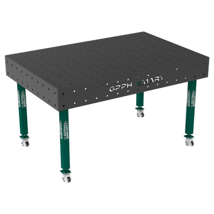 Tavolo saldatura Smart GPPH con ruote spessore 12mm, fori 16mm, dimensioni da 1,5 a 3 metri