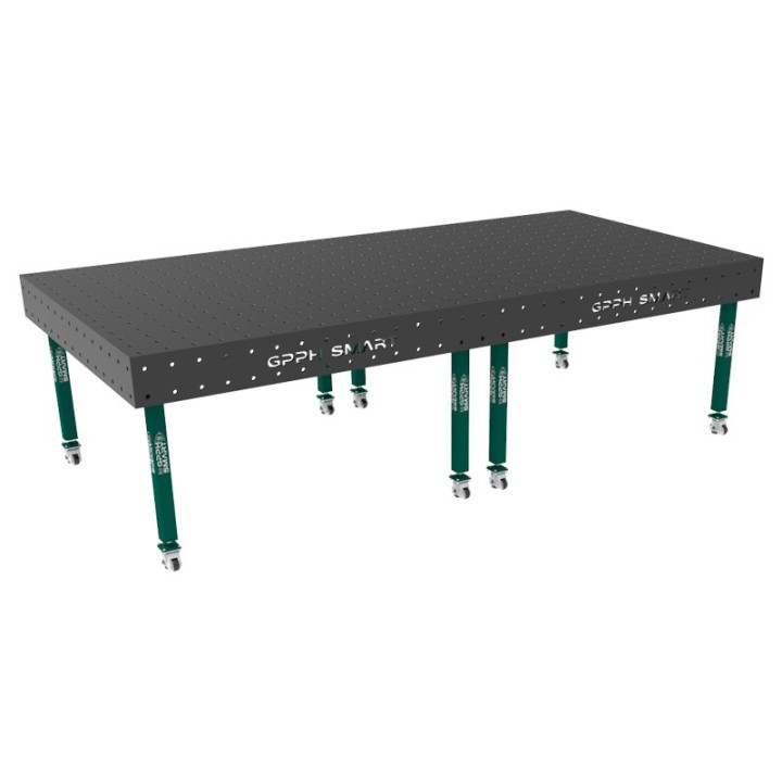 Tavolo saldatura Smart GPPH con ruote spessore 12mm, fori 16mm, dimensioni da 1,5 a 3 metri
