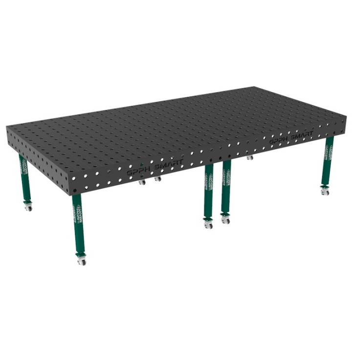 Tavolo saldatura Smart GPPH con ruote spessore 15mm, fori 28mm, dimensioni da 1,5 a 3 metri