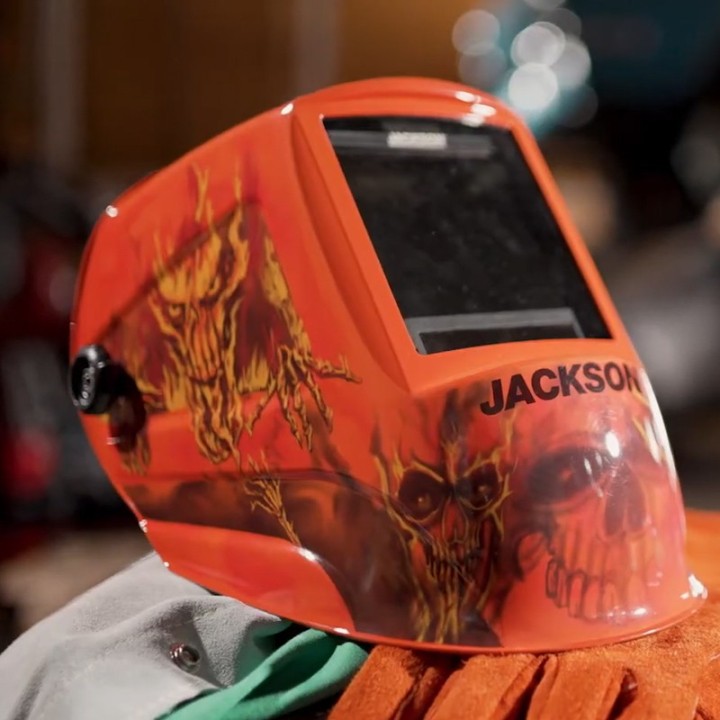 Maschera per saldatura Jackson Safety Hellfire con ADF 100x92mm protezione DIN 3, 5-13