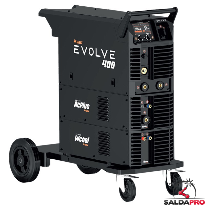 Saldatrice multiprocesso modulare MIG-MMA Jasic Evolve MIG400P N3D2 sinergica doppio pulsato, 40-400A Saldatrice multiprocesso modulare MIG-MMA Jasic Evolve MIG400P N3D2 sinergica doppio pulsato, 40-400A