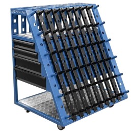 Carrello porta attrezzi GPPH 1000x800x1130mm con 8 cassetti per accessori tavoli saldatura fori 16mm