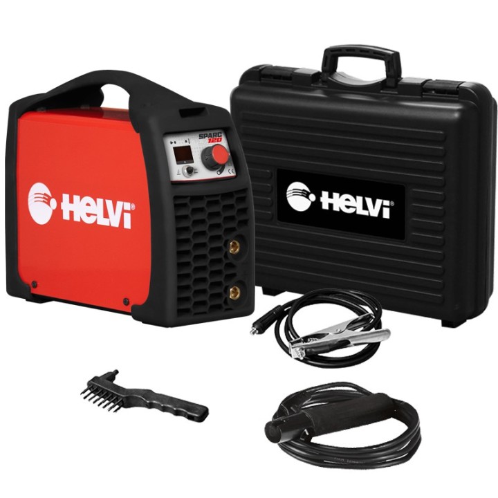 Saldatrice inverter Helvi Sparc 120 per saldatura MMA e TIG 10-120A in Kit con valigetta e accessori