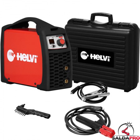 Saldatrice inverter Helvi Sparc 200 per saldatura MMA e TIG 10-200A in Kit con valigetta e accessori