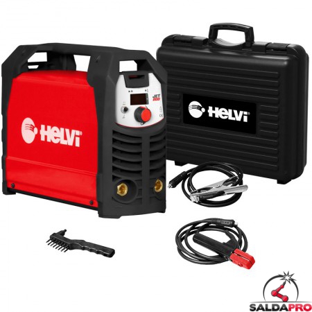 Saldatrice inverter Helvi Jet 200 per saldatura MMA e TIG 10-200A in Kit con valigetta e accessori
