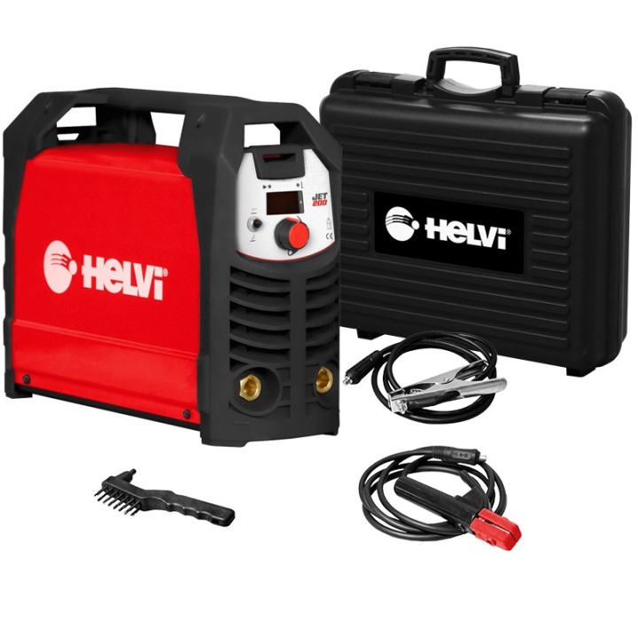Saldatrice inverter Helvi Jet 200 per saldatura MMA e TIG 10-200A in Kit con valigetta e accessori