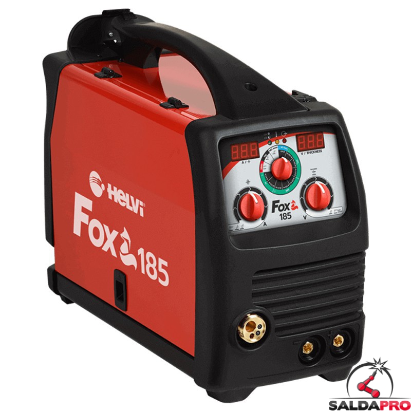 Saldatrice inverter multiprocesso Helvi Fox 185 per saldatura MIG, MMA e TIG in Kit con accessori Saldatrice inverter multiprocesso Helvi Fox 185 per saldatura MIG, MMA e TIG in Kit con accessori