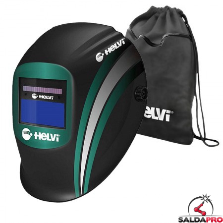 Maschera saldatura Helvi Vision 2.1 True Color autoscurante a protezione variabile DIN 9-13 con sacco portacasco
