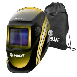 Maschera saldatura Helvi Sky 4.0 True Color autoscurante protezione variabile DIN 5-8/9-13 con sacco portacasco