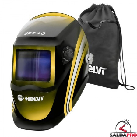 Maschera saldatura Helvi Sky 4.0 True Color autoscurante protezione variabile DIN 5-8/9-13 con sacco portacasco